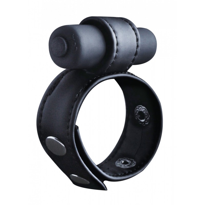 Cockring vibrant en cuir