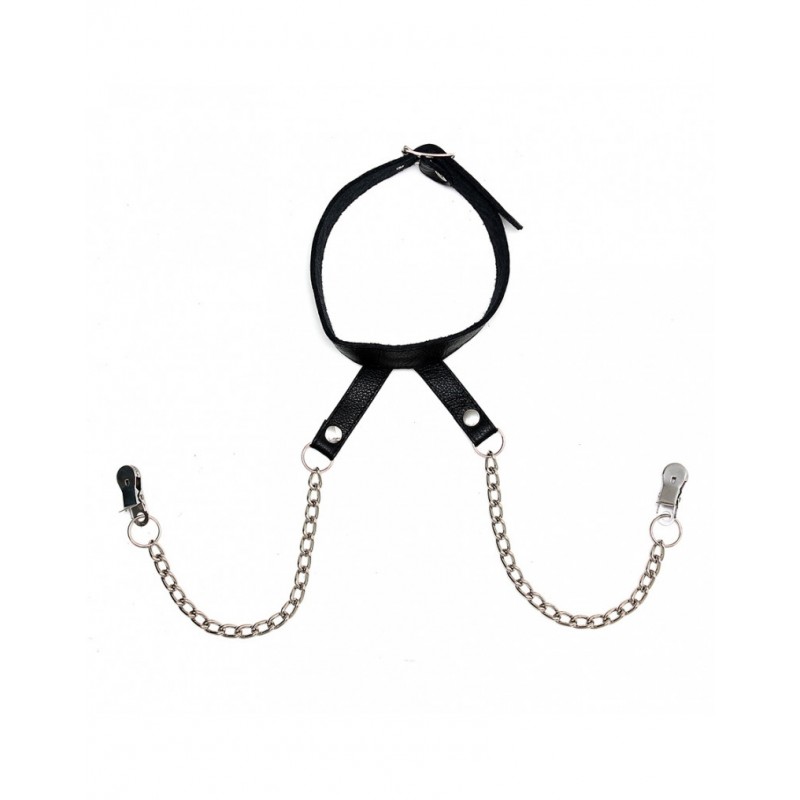 Rimba - Collier avec pinces à seins et chaînettes
