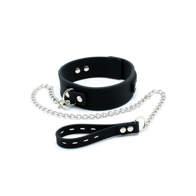 Rimba - Collier de 5 cm. avec laisse en métal, réglable avec boucle.