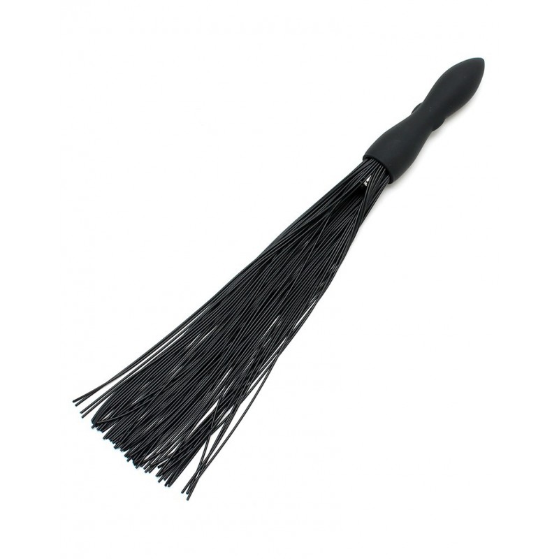 Rimba Latex Play - Fouet avec Dildo Vibrant - Noir