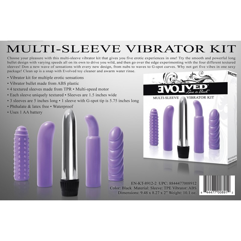 Kit Vibromasseur + 4 Étuis texturés