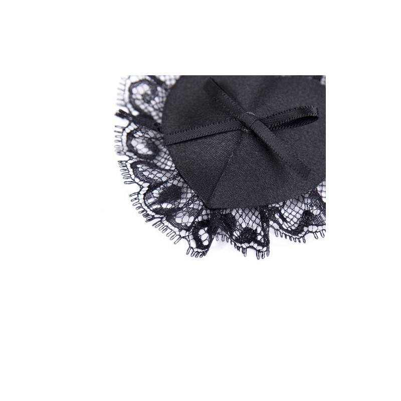 Cache-Tétons avec Dentelle Noirs x2