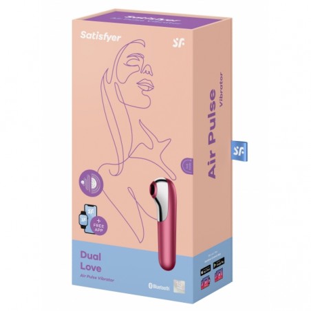 Stimulateur/Vibromasseur de Clitoris Connecté - Dual Love Rouge - SATISFYER