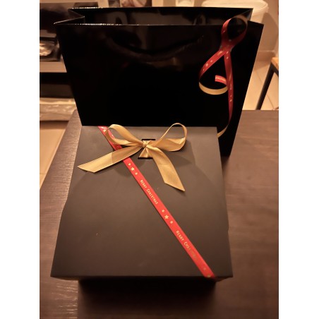 Boîte Carré Souple noire, Petit format avec sac rigide Laqué Noir