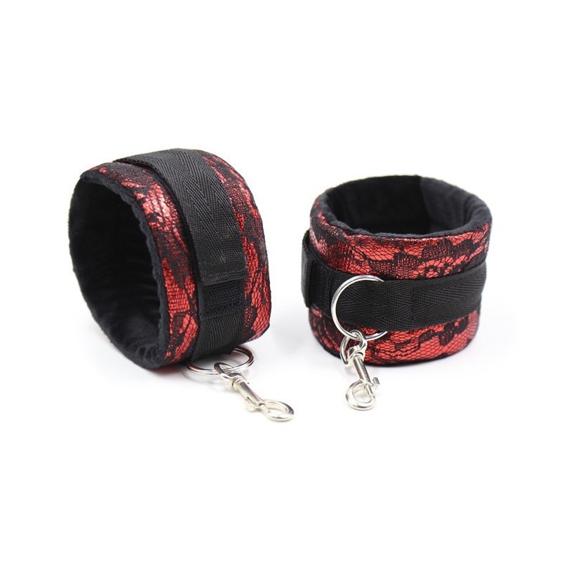 Kit Bondage Collier + Menottes Rouge