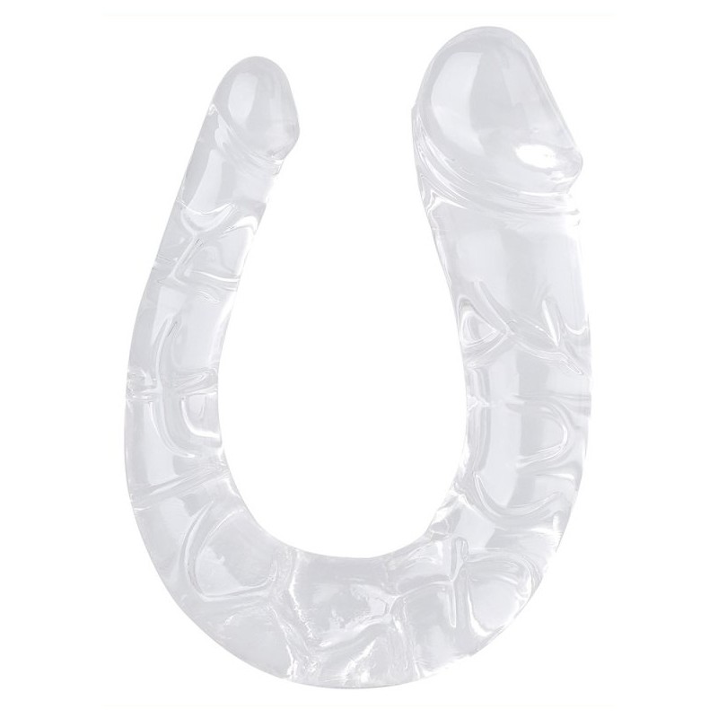 Double Gode transparent - U Jelly L 17 x 4.5cm - Clearly Horny